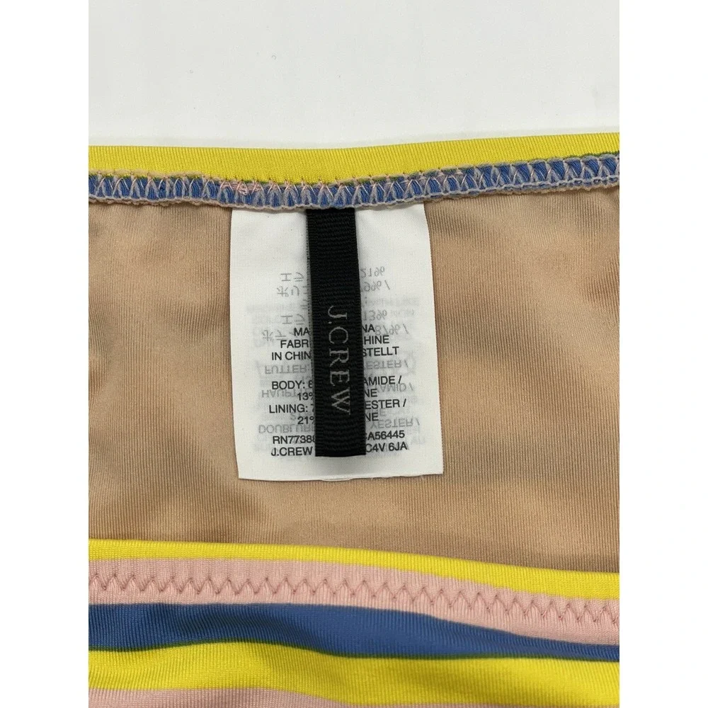 J. Crew‎ Tieless Sunshine Stripe String Bikini Bottom M Multi H7639